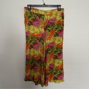 Jessica Simpson Floral Wide Leg Pants Size XL Multicolored Tropical Flowy Pants
